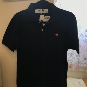 Comme des Garçons Play Black Heart Patch Polo